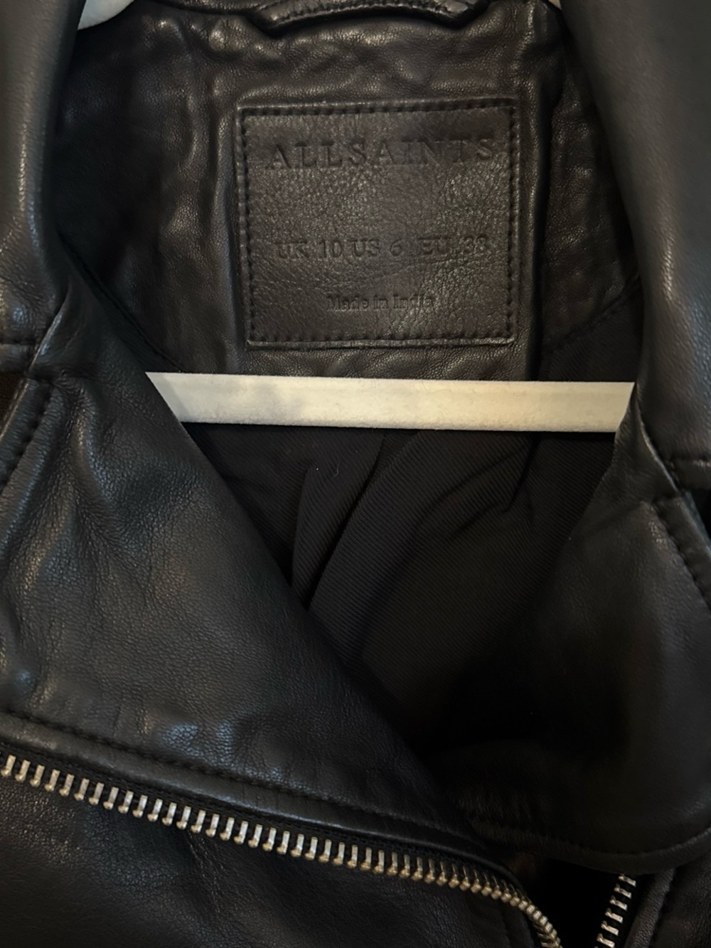 AllSaints Black 100% Leather Biker Jacket for Women - Picture 3 of 6